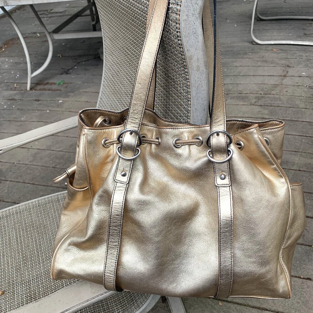 Kenneth Cole Gold Leather Bag